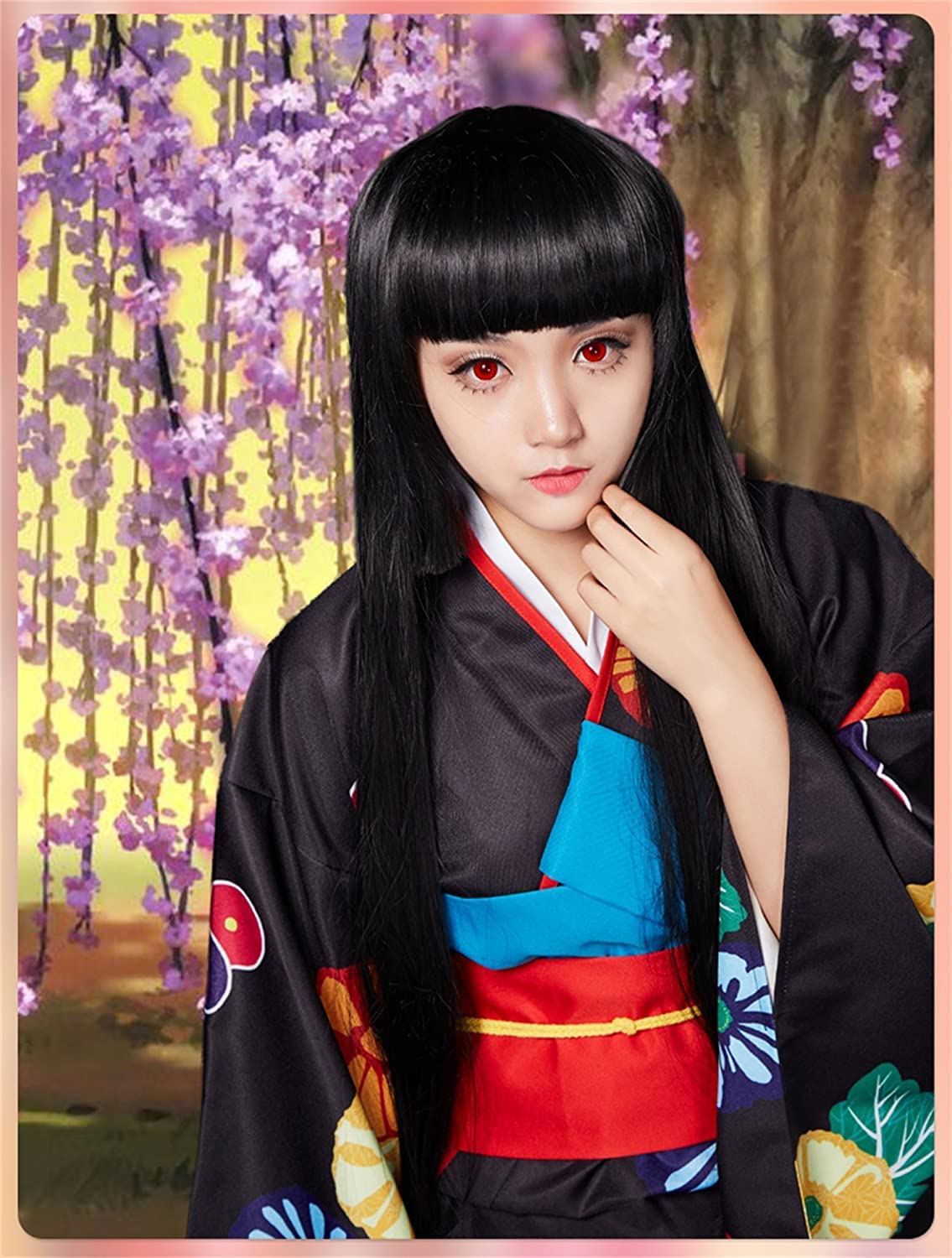 Amazon.co.jp: 和顺の动漫地獄少女 閻魔あい 着物風 コスプレ衣装＋